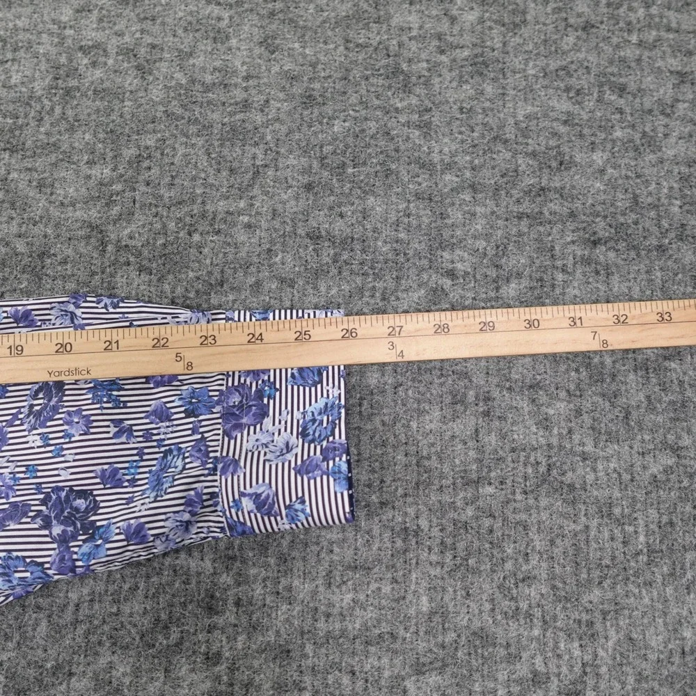 1 Like No Other London Shirt Mens XXL Blue Floral Stripe‎ Long Sleeve Casual